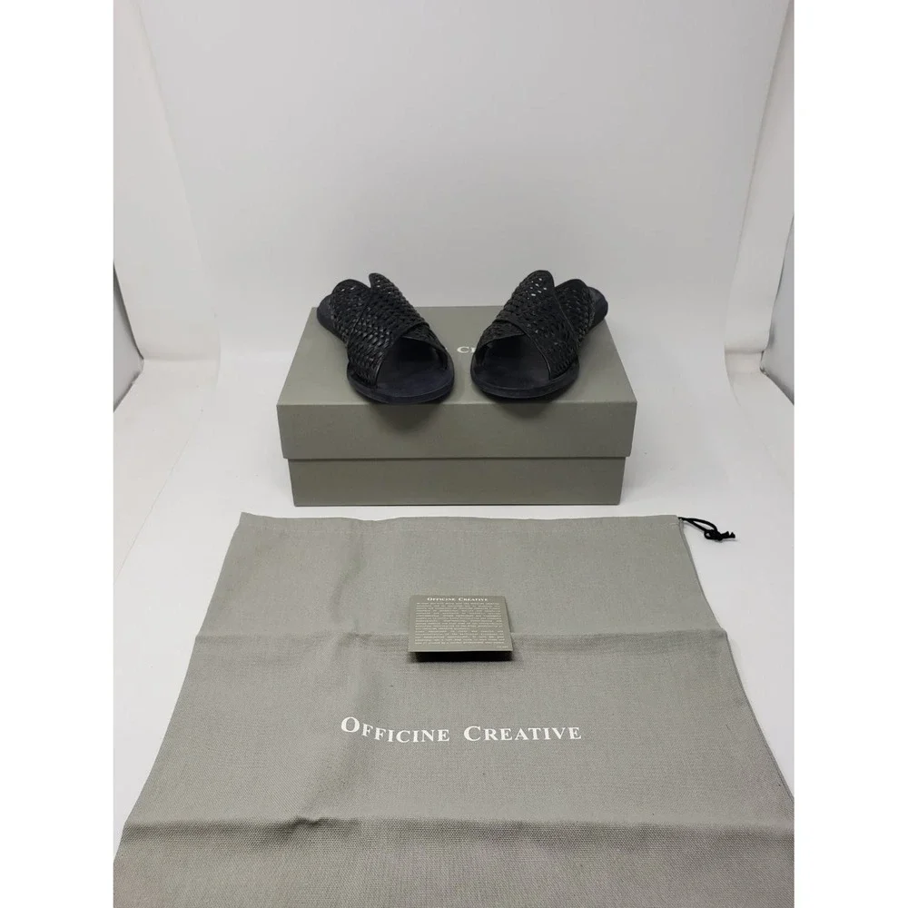 Officine Creative Contraire/111 Woven Nappa Leather Slide Sandals EU 37 US 6.5